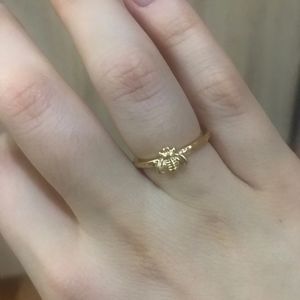 18k Gold Plated Minimalist Bee Ring